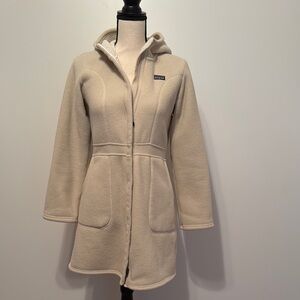 Patagonia Cream Hooded Fleece Coat